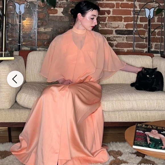 70s orange bridesmaids dress - Picture 15 of 15
